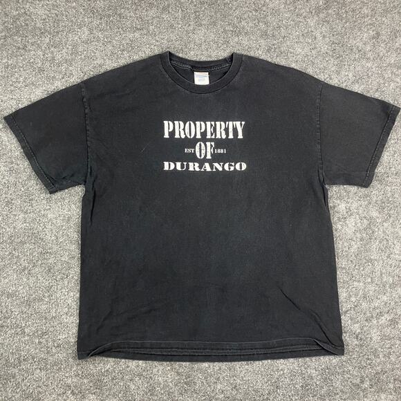 Durango T-Shirt Mens XL Black Property Of 1881 Graphic Tee Casual Cotton - Picture 2 of 8